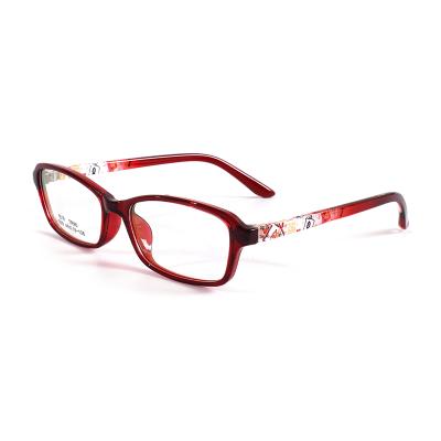 China L-099 super light factory produces square glasses, ultralight kids tr90 glass printed transparent frame for sale