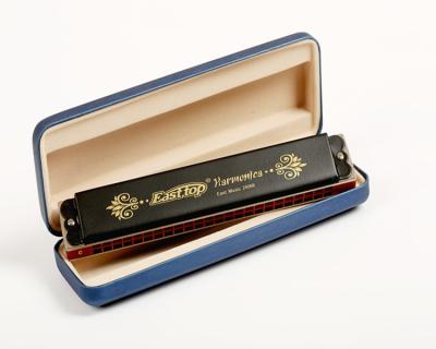 China Brass professional tremolo harmonica 24holes harmonica 24holes reedplates T2406K EASTTOP good sound with key of C for sale