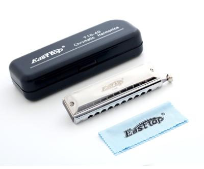 China Easttop brand brass reedplates EASTTOP T10-40 10hole harmonica factory direct sale chromatic harmonica for sale