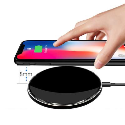 China Conveient Metal 10W Safe Wireless Charger Designed For iPhone 12 11 8 X XR XS QC3.0 Fast Charger For Smartphones for sale