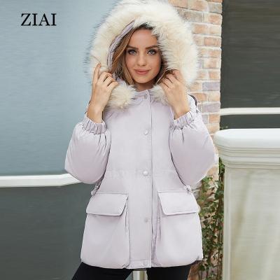 China Whosale Winter Coat Waterproof Women Fashion Hooded Stripper Jacket Woman Coat Jacket Warm Button Windproof Coat for sale