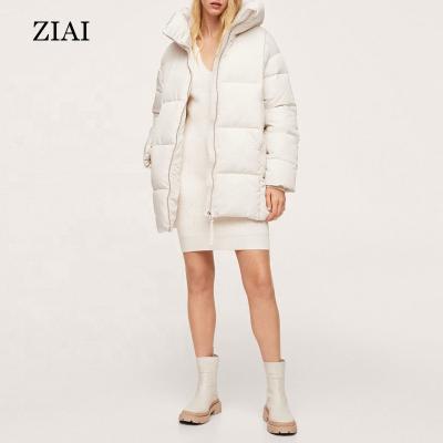 China New Customized High Quality Padded Winter Jacket Windproof High Lapel Long Sleeve Hooded Cotton Padded Jacket for sale