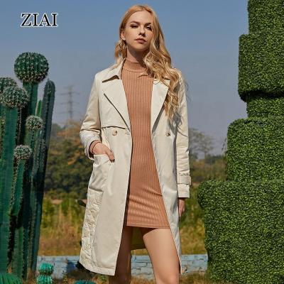 China Factory Wholesale New Design QUICK DRY Ladies Casual Cotton Padded Ditch Coat In Beige for sale