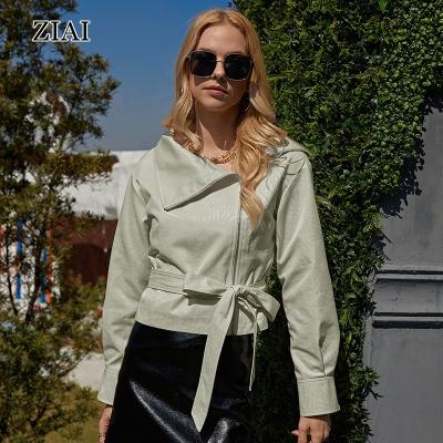 China Wholesale Loose QUICK DRY Temperament News Lapel News Ditch Short Anorak Coat Women With Belt for sale