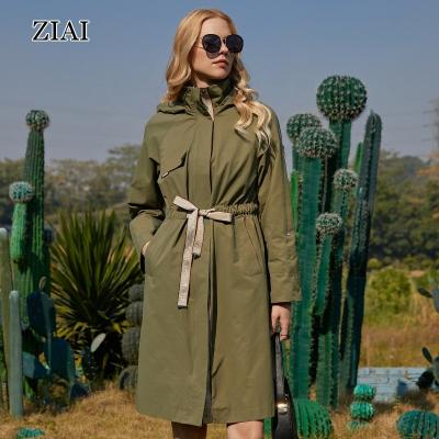 China Autumn Breathable Wholesale Casual Elastic Waist Anorak Spring Loose Ditch Coat Long for sale