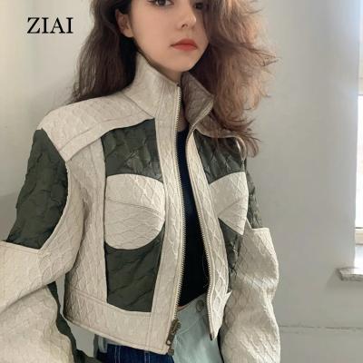 China QUICK-DRY Autumn Stitching Short Jacket Women's Retro All-match Casual Niche Sense Design Loose Jacket Trend for sale