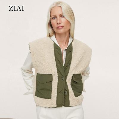 China New Design Sense Straight Wool Wholesale Design Waterproof Wool Vest Winter Coat Vest Autumn Mixed Coat for sale