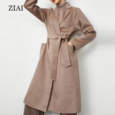 China New Breathable Fashion Double-Sided Woolen Coat For Women Winter Double Breasted Cashmere Long for sale