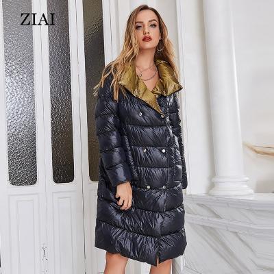 China Anti-Wrinkle Down Coat Thick Warm Wear Double Sided Feather Coat Feather Thin And Down Coat On Both Sides Lightweight Down Coat Women for sale