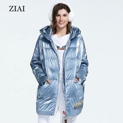 China Anti-wrinkle Winter Down Jacket Women Loose Clothing Outerwear Quality Thick Cotton Medium Length Winter Coat for sale