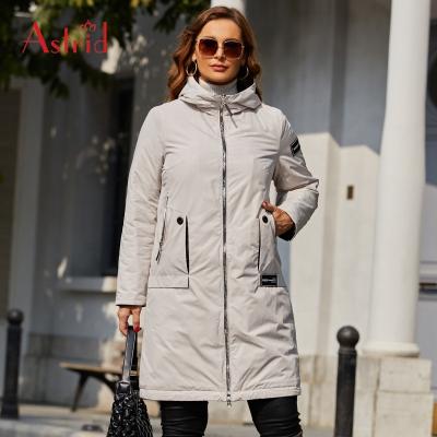 China Wholesale Custom Anti-Wrinkle Thin Cotton Coat Side Pocket Zipper Hooded Coat Warm Windproof Casual Spot Long for sale