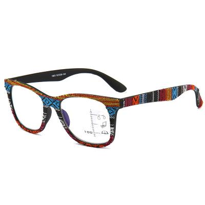 China Retro Thin Wooden Grain Presbyopia Reading Glasses Progressive Multifocal Presbyopic Glasses for sale