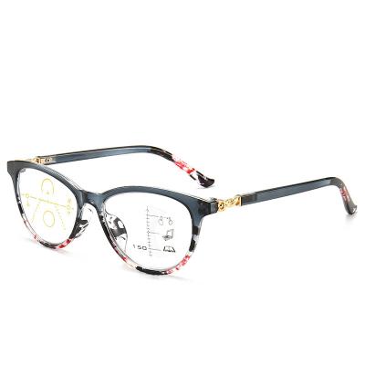 China Retro Retractable Comfortable Blue Light Blocking Progressive Eyeglasses Women Old Men Reading Glasses for sale