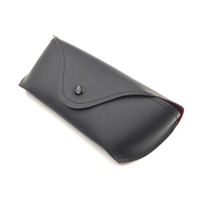 China New Fashion Sunglasses Case PU Leather Button Soft Glass Portable Case For Eyeglass for sale