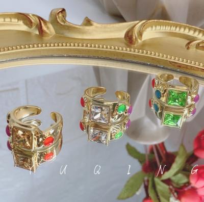 China Bohemia Style Casual/Sporty Hot Selling Retro Gold Plated Ring Geometric Shaped Personalized Open Ring For Women for sale