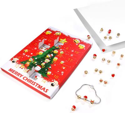 China DIY Jewelry Making New Design Diy Jewelry Making Emoticons Bracelet Calendar Gift Box Earring Set For Christmas for sale