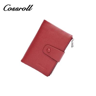 China Waterproof Cash Money Wraps Wallet Finance Organizer Travel Wine Red Zipper Genuine Canvas Unisex Leathers for sale