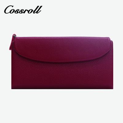 China OEM Waterproof Custom Designer Genuine Leather Women Long Wallet Lady Clutch Purse Women for sale