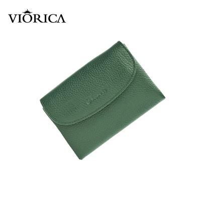 China Waterproof 2022 Customs Genuine Leather Short Card Holder Clutch Purse Zipper Wallet For Women for sale