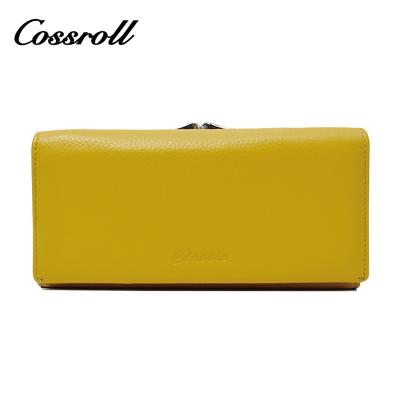 China Waterproof Wholesale Women Zipper Card Holder Clip Luxury Genuine Leather Wallet for sale