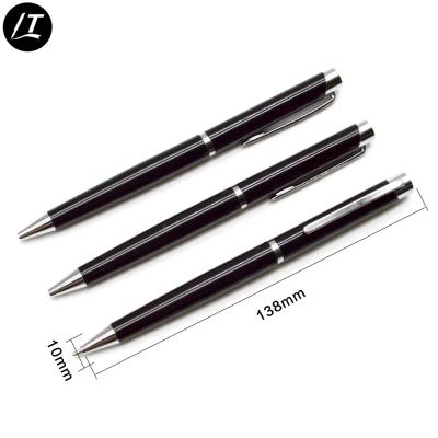 China office & School Pen Salp-up Black Metal Ballpoint Pen Customized Color LOGO Hotel Pen for sale