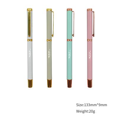 China office & School Pen Electroplating Metal Roller Pen With Rose Gold Pen Clip For Woman Gift Set for sale