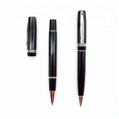 China Promotional corporate pen design with smooth ink free sample in metal roller pen in black roller pen for sale