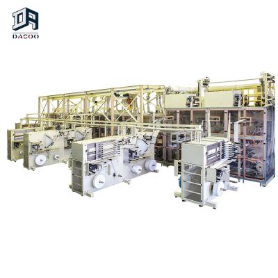 China Factory Full Automatic Baby Diapers Manufacturing Machinery For T Shape With Elastic Ear for sale