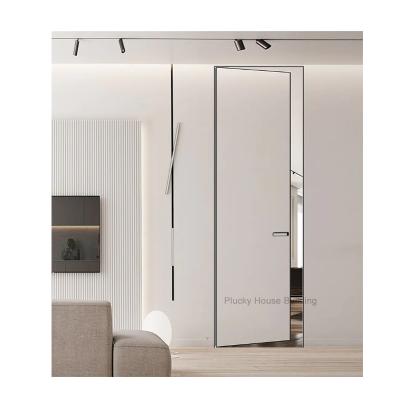 China Modern Invisible Hidden Door Compound Frameless Interior Wood Concealed Door for sale