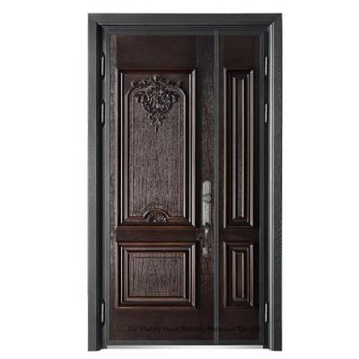 China Modern special design exterior main entrance cast aluminum security bulletproof door for sale