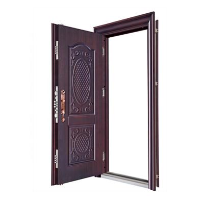 China Waterproof exrerior residential security front entry painted steel door for sale