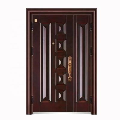 China Base Track Waterproof Cheap Exterior Steel Design Home Security Double Steel Door for sale