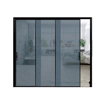 China Factory Wholesale Modern Sliding Glass Door Slim Aluminum Narrow Aluminum Sliding Door for sale