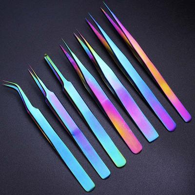 China Straight Curved Nail Tweezers High Quality Multi-shape Chameleon Design Stainless Steel Rhinestone Nail Picker Art Tools for sale