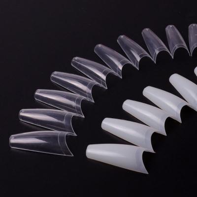 China No Trace 500Pcs/bag Half Cover French T Shaped Natural Nails False Nail Tips For Nail Salon for sale