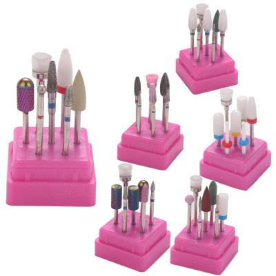 China Nail Care 7Pcs Ceramic Nail Drill Bit Set Safety Removes 3/32