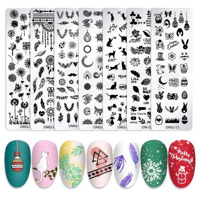 China Nail Art DIY New Lace Flowers Butterfly Designs Nail Art Stamping Plates Stainless Steel DIY Printing Nail Polish Template for sale