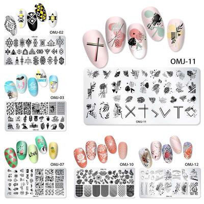 China Wholesale Stainless Steel Nail Stamping Plates Stainless Steel Picture Stamp Template Christmas Tree Butterfly Design Printing Template for sale