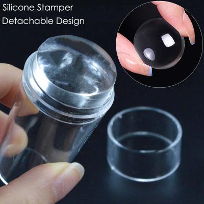 China New Wholesale Nail Salon Silicone Clear Nail Stamper Jelly Nail Art Stamper Scraper Stamping Tools For DIY Nail Art for sale