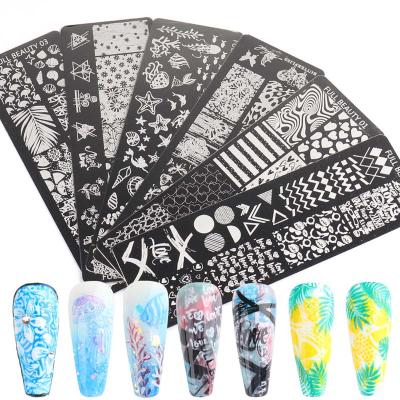 China Nail Professional Animals And Underwater Art DIY 4*12cm Stainless Steel Template Nail Art Stamping Plates for sale