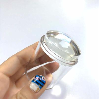 China Nail Salon New Arrival 3.8cm Diameter Silicone Head Nail Art Jelly Puncher With Plastic Scraper Nail Transfer Tools for sale