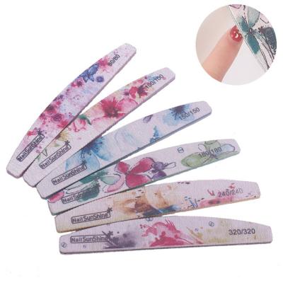 China Personal Care New Arrival Various Grit Color Nail File Washable Print Blooms 80/100/150/180/240/320 Custom Nail File for sale