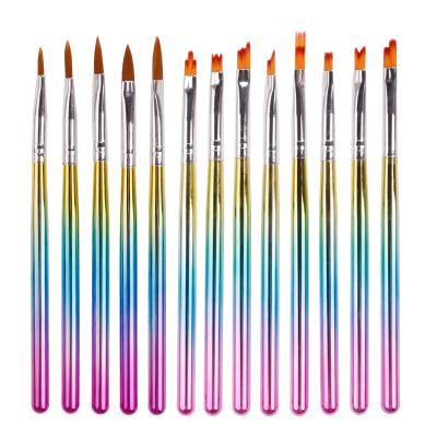 China Nail Crystal Pen Art Set Phototherapy Painting Brush Nail Art Brush Gradient Color Nail Rod for sale