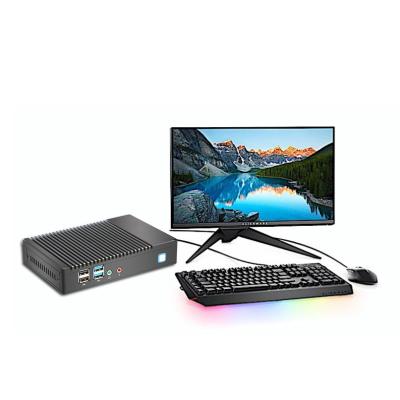 China For Business Partaker Win 10 Pro Auto Power Up HD-MI VGA Computer Mini Computer Quad Core Industrial Fanless Mini Desktop Computer for sale