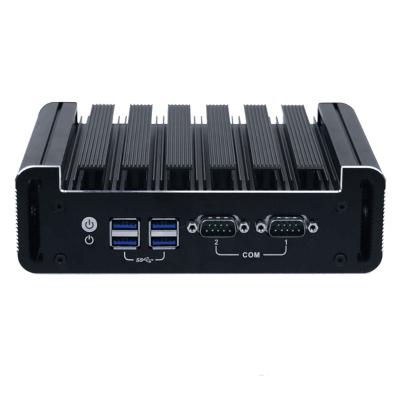 China Fanless Pure Aluminum Industrial PC Case Partaker I9 I5 7200U Mini PC Recessed, Industrial Motherboard PC, Ubuntu Industrial PC with 2 LAN 2 COM for sale