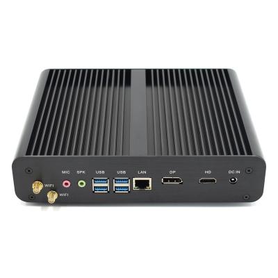 China 10th Gen New Fanless Mini PC i7 10710U Desktop PC Win10 2*DDR4 M.2 NVMe+Msata+2.5 Fanless 'SATA 4K HTPC Nettop HD DP for sale