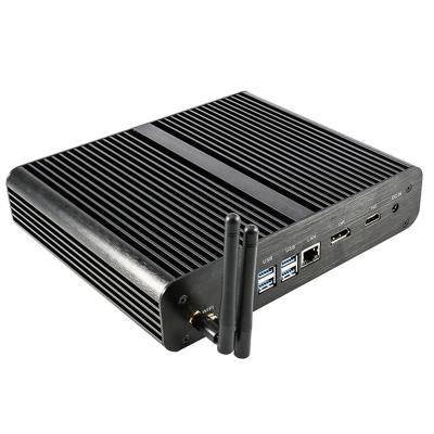 China System Partaker Fanless Mini Computer i7 8550U/7560U i5 8250U/7260U 2*DDR4 Msata+M.2 Fanless Micro PC Win10 Pro Barebone HTPC Nuc VGA HD-MI for sale