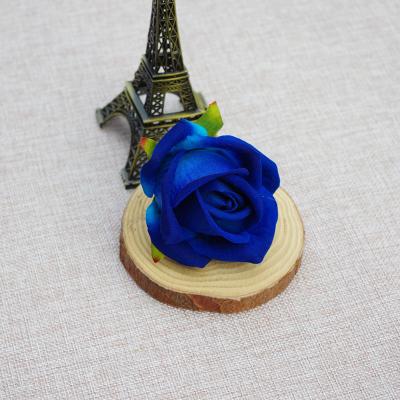 China JAD 5CM Velvet Royal Blue Artificial Wedding Rose Home Decorative Artificial Buds Roses Wholesale for sale