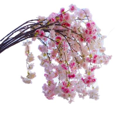 China Eco-friendly Decorative Hanging For Trees Artificial Silk Light Pink Sakura Flower Artificial Flowers Cherry Flower In Bulk for sale