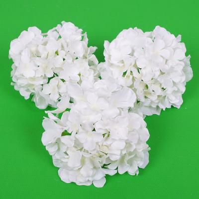 China Large Petal JAD 54petals Artificial Silk Hydrangea White Color Flower Head Diameter Is 7